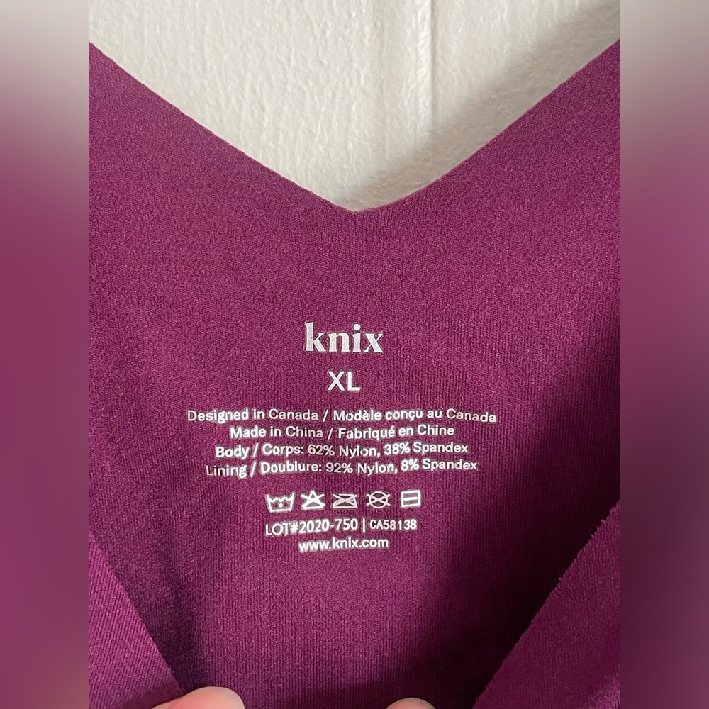Knix LuxeLift Cami Supportive Wireless Bra Top in Plum Minimalist Size XL - Picture 5 of 11